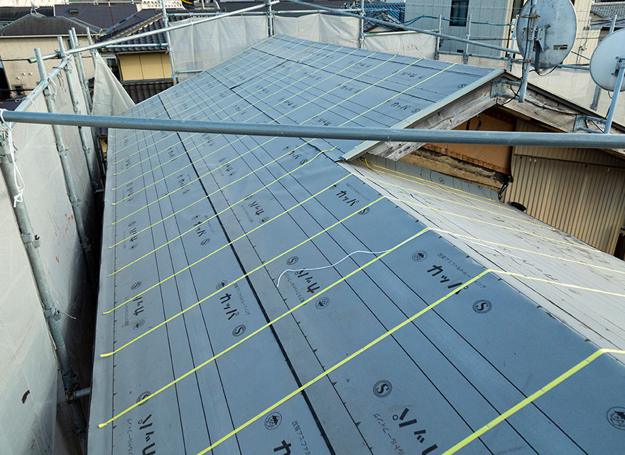 防水シート設置