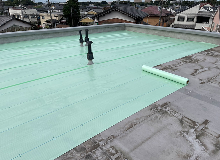 絶縁緩衝シート敷込