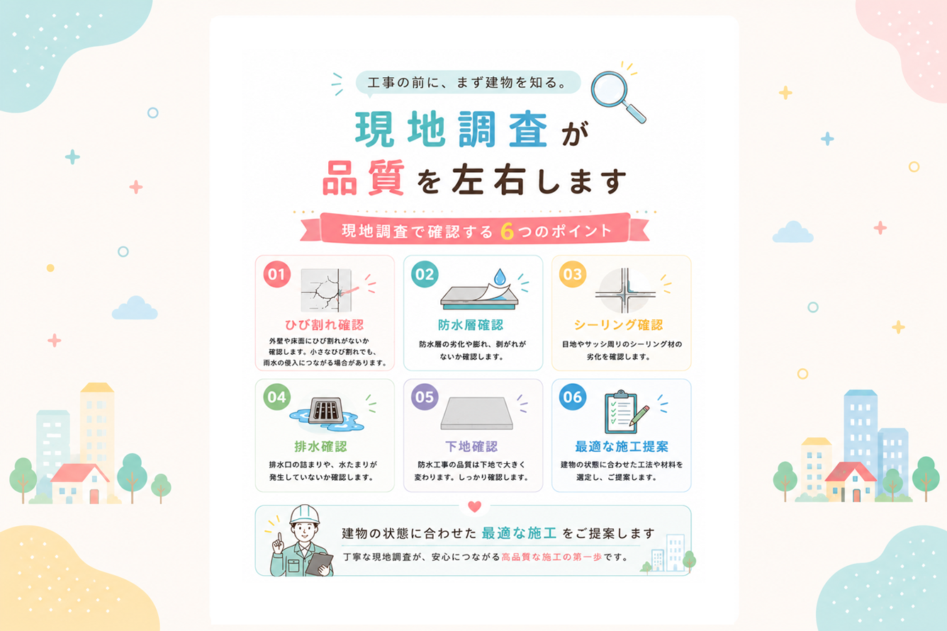 現地調査が品質を左右します
